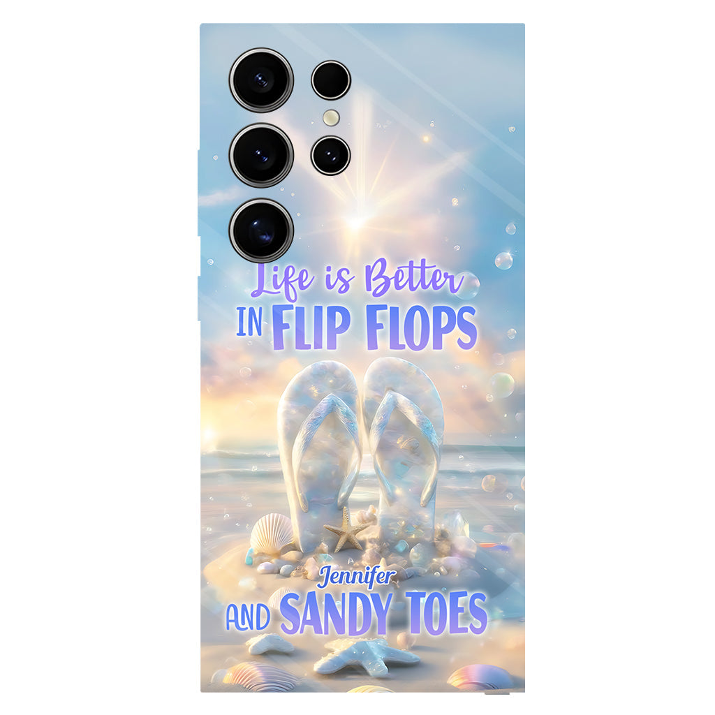 Life Is Better With Flipflops - Personalized Sea Lover Full Print Phone Case