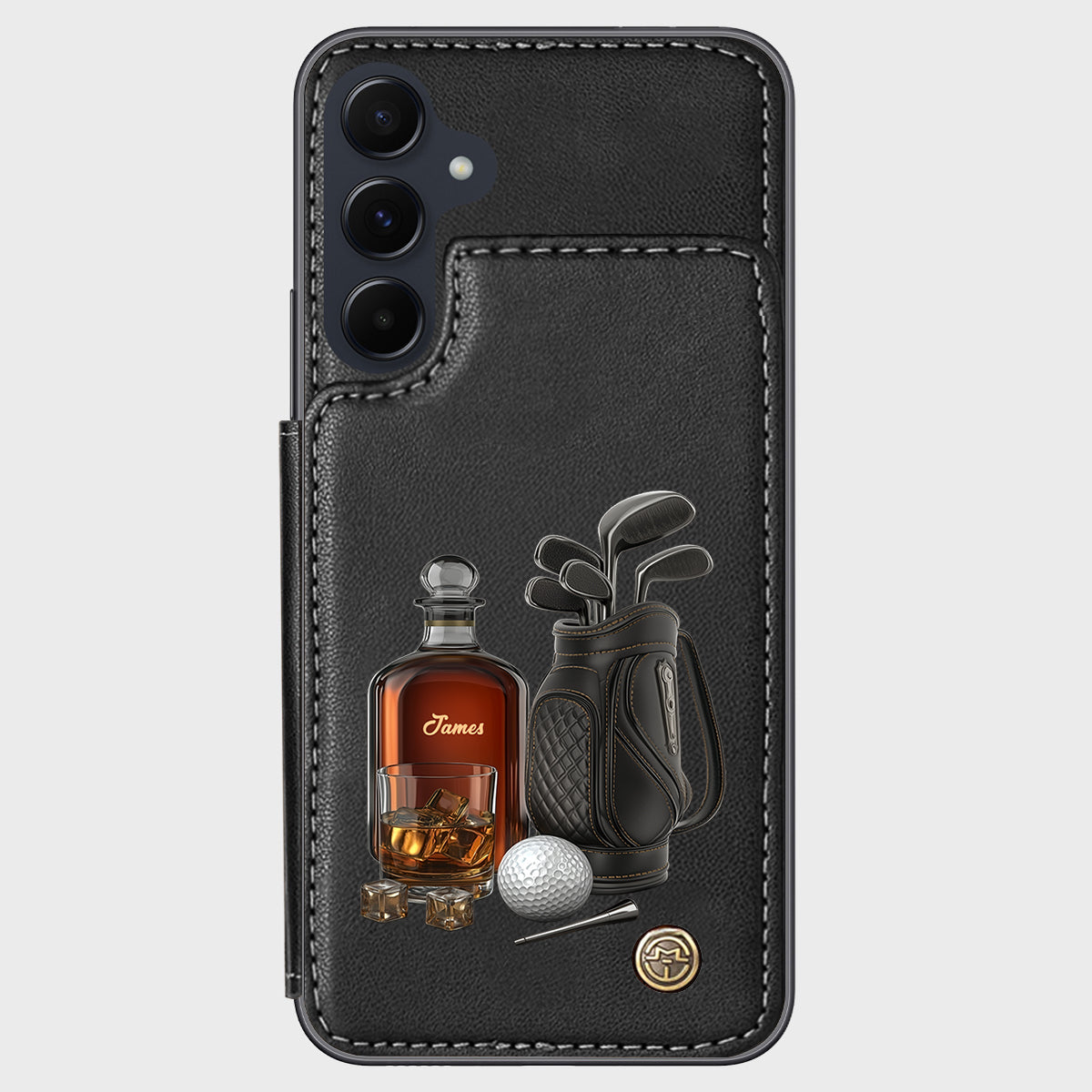 Whiskey & Golf - Personalized Golf Wallet Phone Case