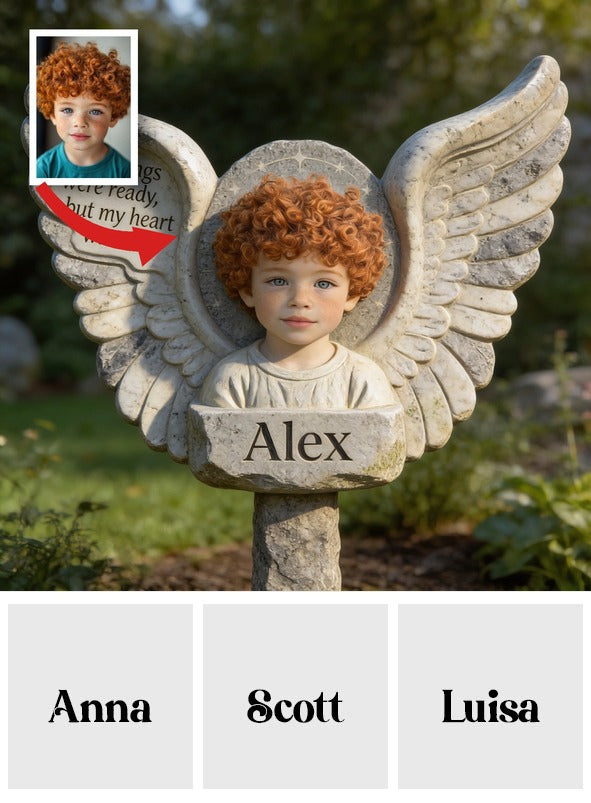 Personalized Child Memorial Angel Acrylic Garden Plaque 'Your Wings Were Ready' Bereavement Remembrance Keepsake Gift