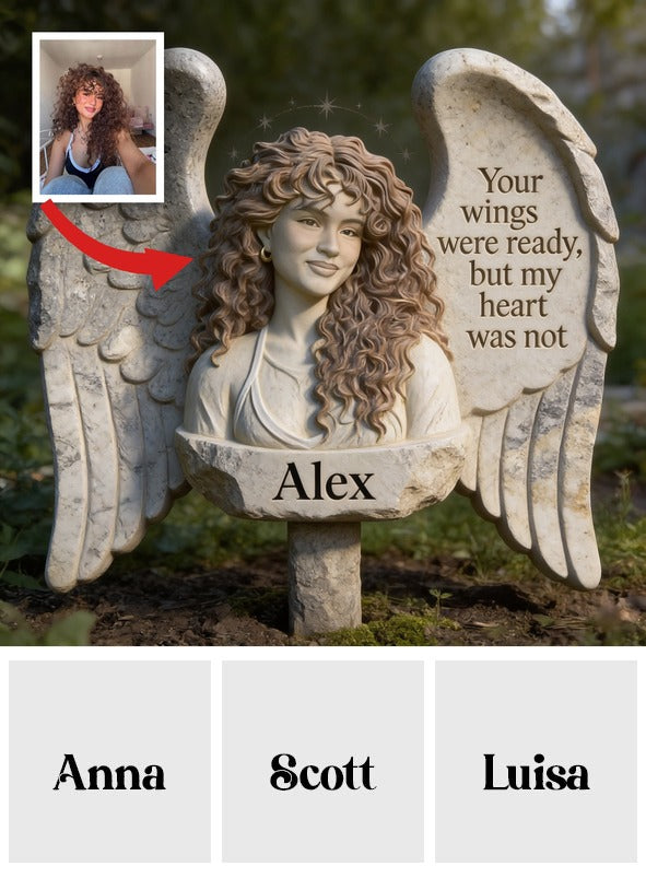 Personalized Latin Girl Memorial Angel Garden Acrylic Plaque - 'Your Wings Were Ready' Bereavement Remembrance Gift for Lost Loved One
