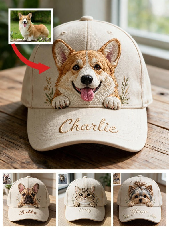 Personalisierte Peeking Welsh Corgi Classic Cap, Individuelles Geschenk für Corgi-Liebhaber