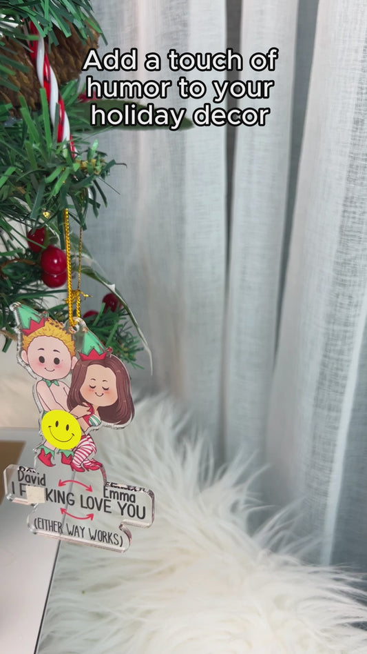 I Love You - Personalized Couple Ornament