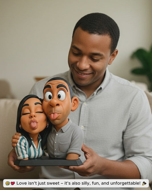 Funny Gift Cartoonish Exaggerated Mascot Style - Personalized Couple Custom Shaped Acrylic Plaque