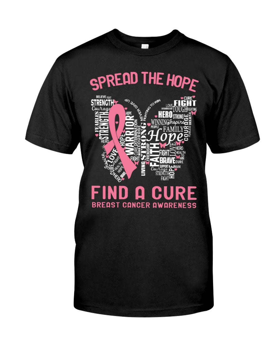 Répandez l'espoir, trouvez un remède - T-shirt et sweat à capuche de sensibilisation au cancer du sein 0822