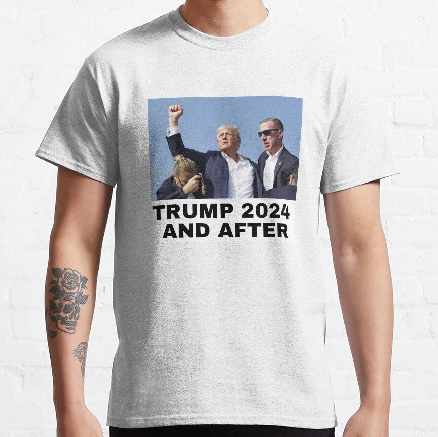 Kugelsicheres T-Shirt, „Niemals aufgeben“-Shirt, „Kämpfe für Amerika“-T-Shirt, Retro-Rallye-Shirt, „Kämpfen, kämpfen, kämpfen“-Shirt (T-Shirt & Hoodie)