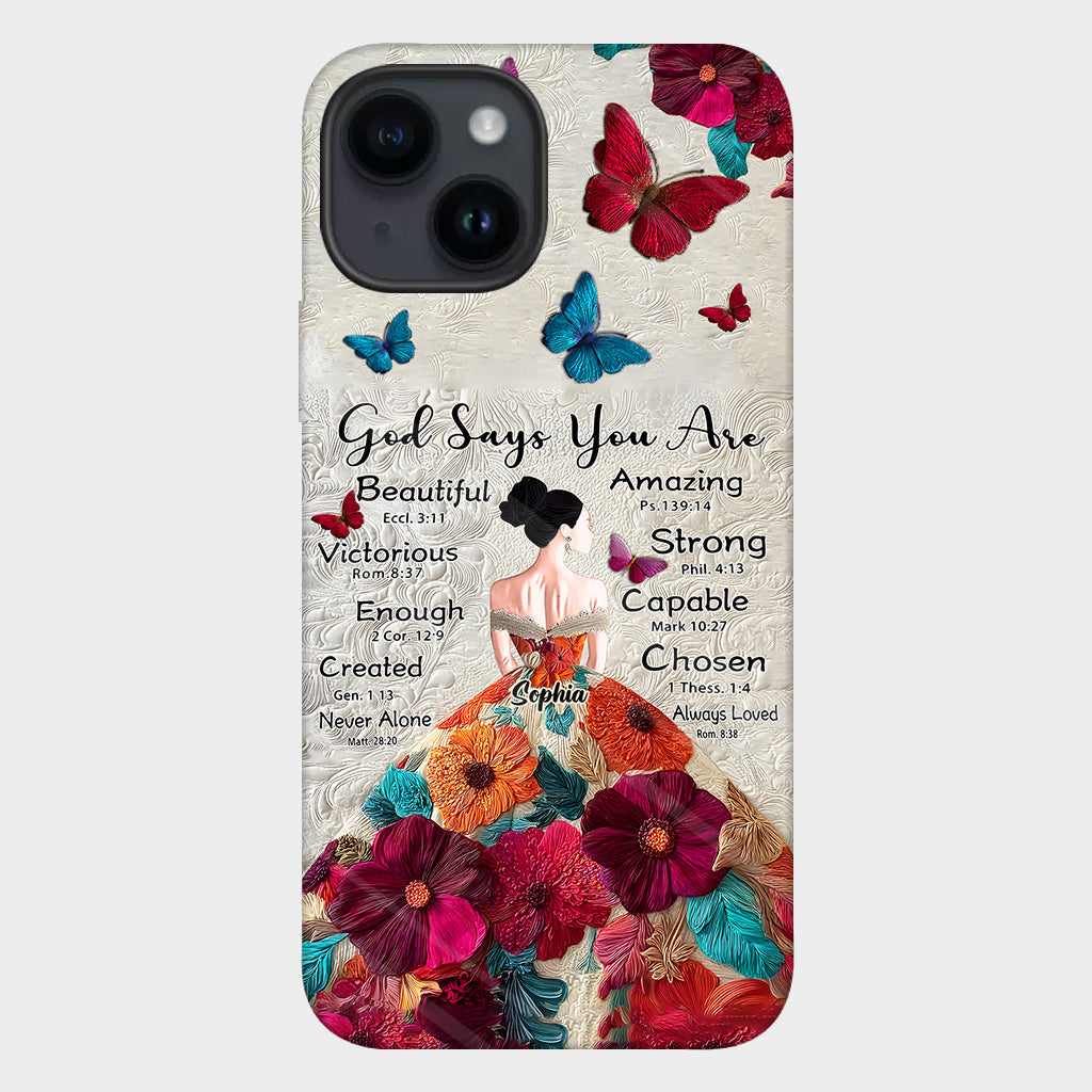 God Says You Are Enough - Personalized Christian Full Print Phone Case