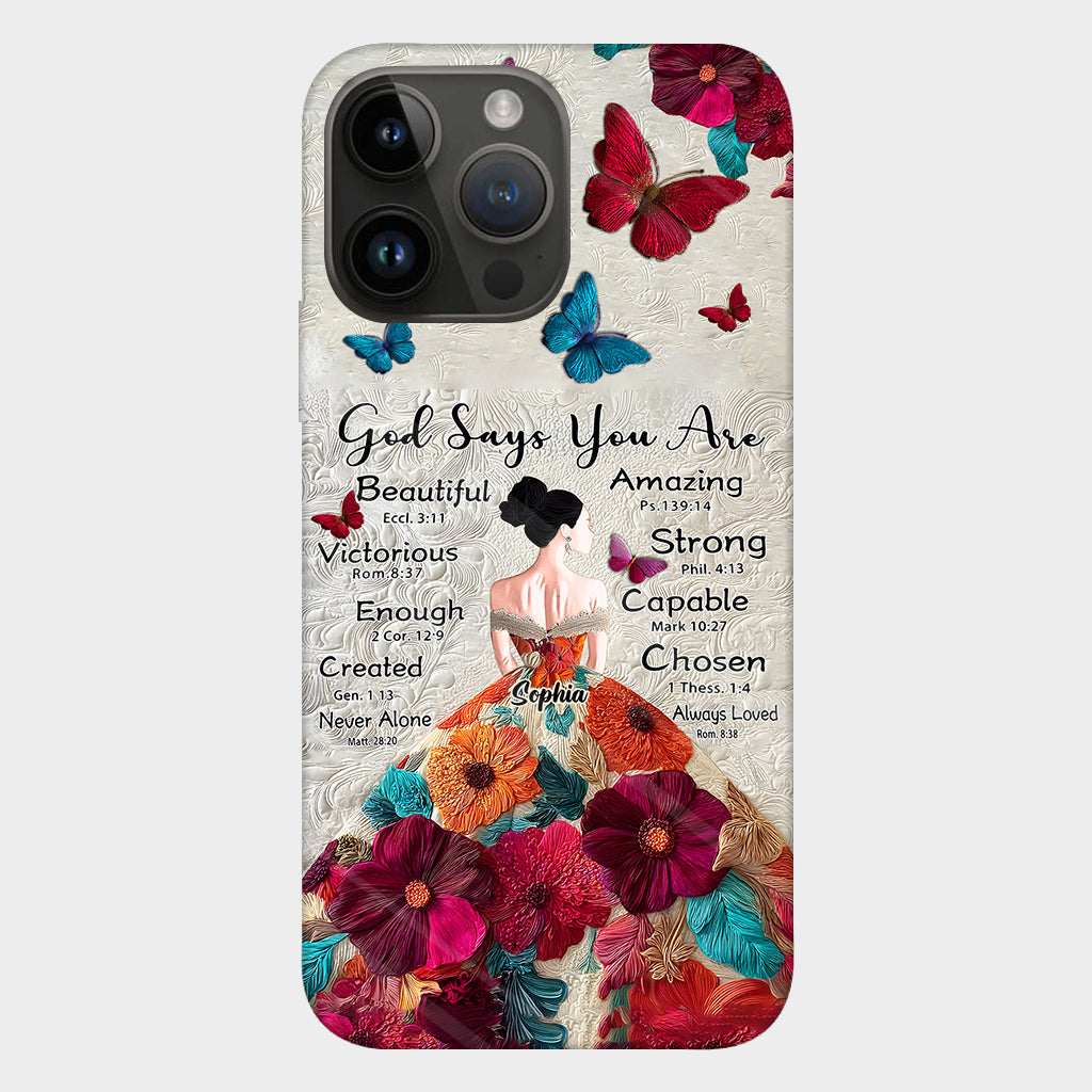 God Says You Are Enough - Personalized Christian Full Print Phone Case