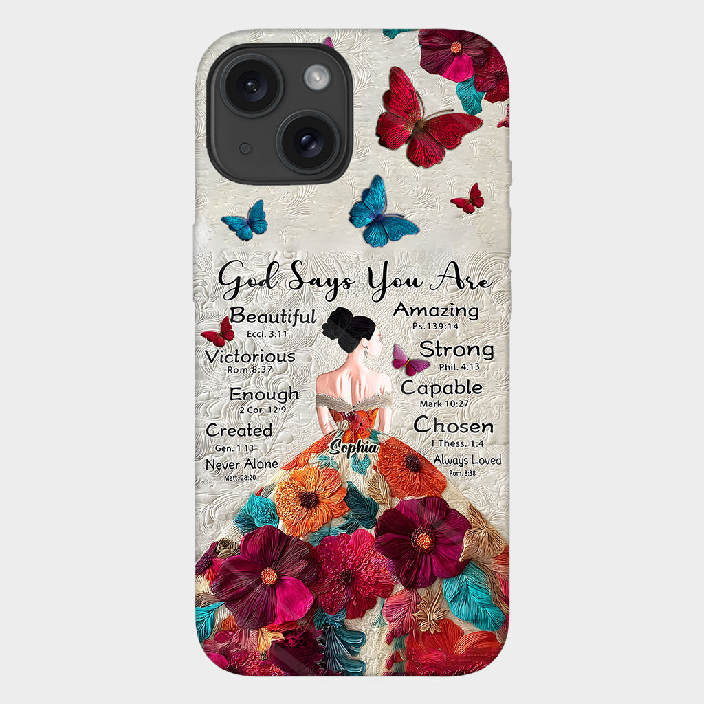 God Says You Are Enough - Personalized Christian Full Print Phone Case