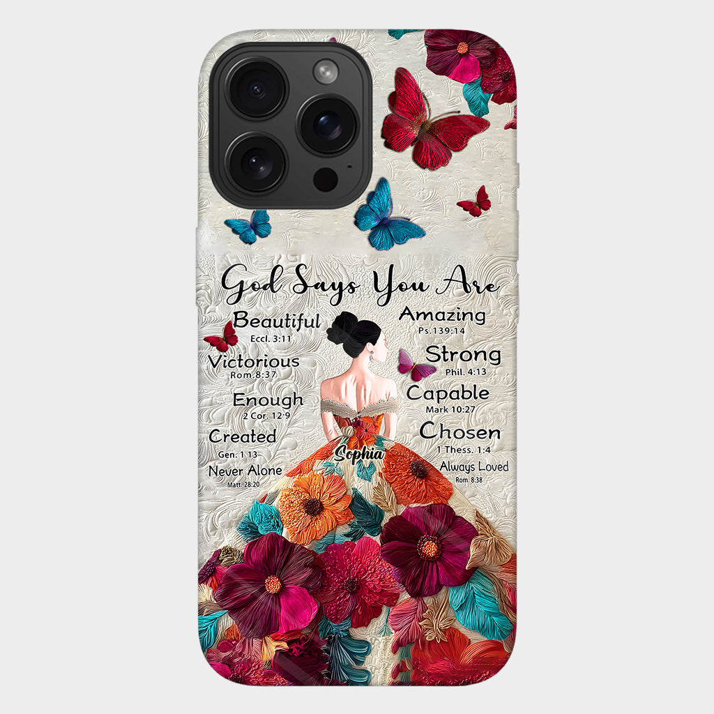 God Says You Are Enough - Personalized Christian Full Print Phone Case
