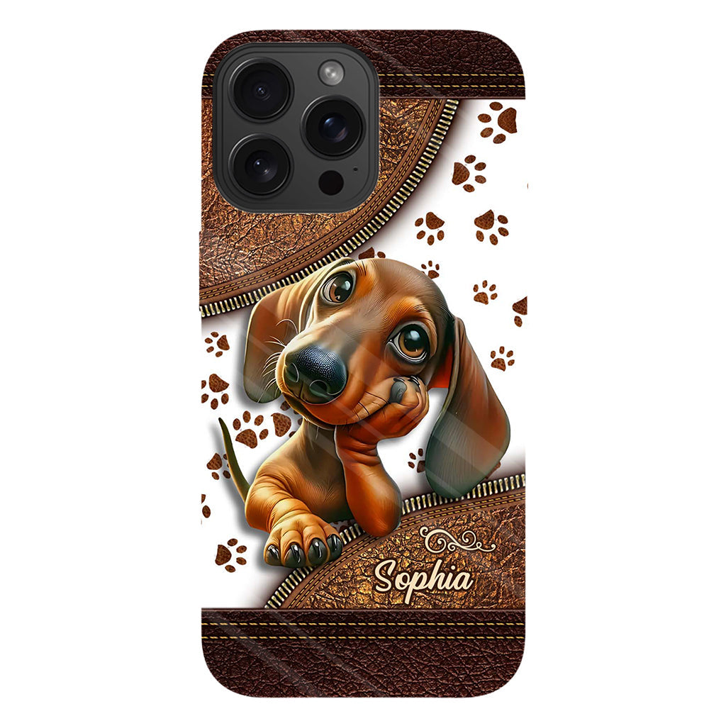 Cute Dachshund - Personalized Dog Full Print Phone Case