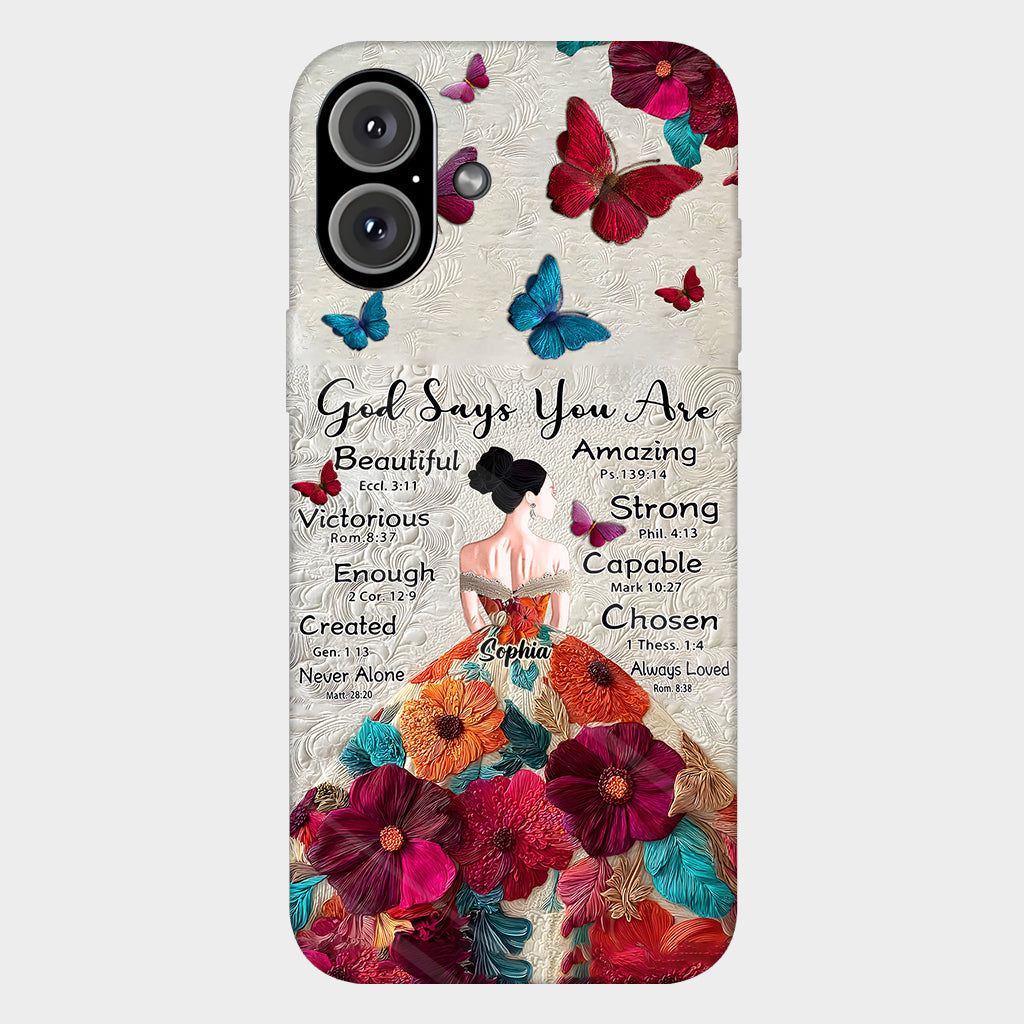 God Says You Are Enough - Personalized Christian Full Print Phone Case