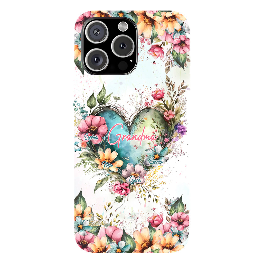 Grandma's Mom's Flowers - Personalized Grandma Full Print Phone Case