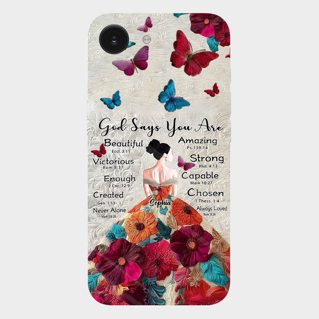 God Says You Are Enough - Personalized Christian Full Print Phone Case
