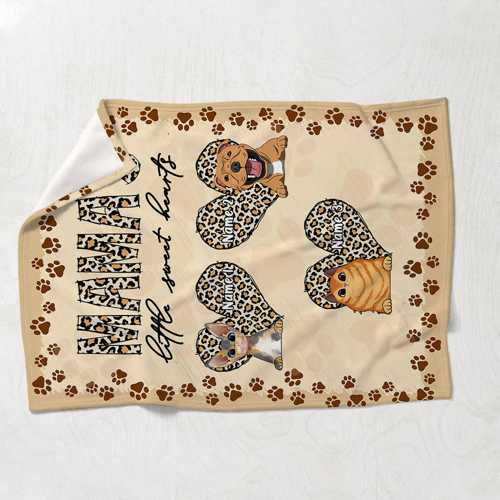 Mama's Little Sweet Hearts - Personalized Mother's day Dog Blanket