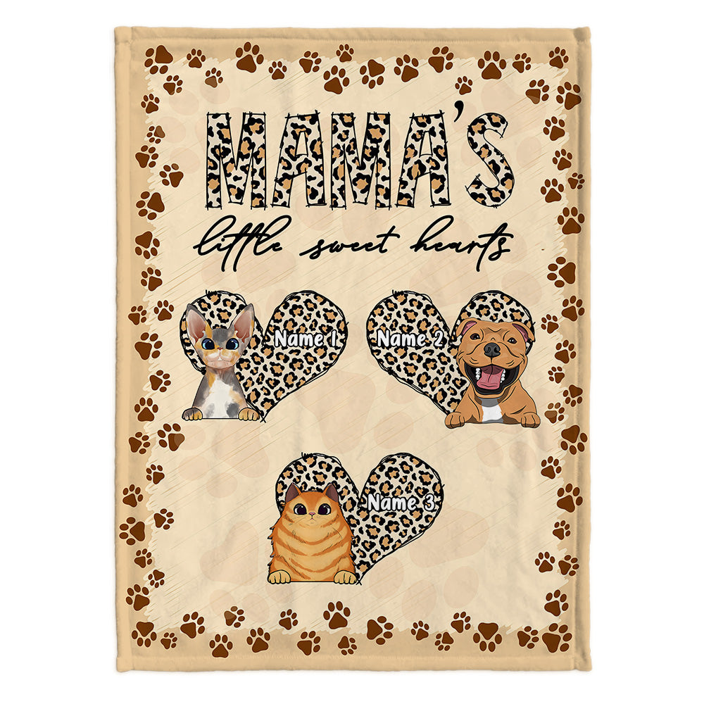 Les petits cœurs de maman - Couverture pour chien personnalisée pour la fête des mères