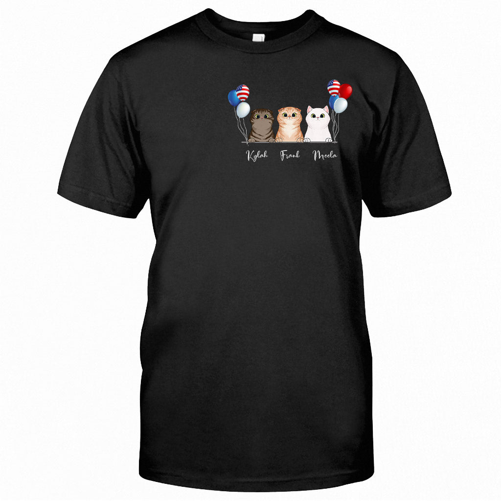 Das Leben ist schöner mit Katzen – Personalisiertes T-Shirt und Hoodie zum Unabhängigkeitstag