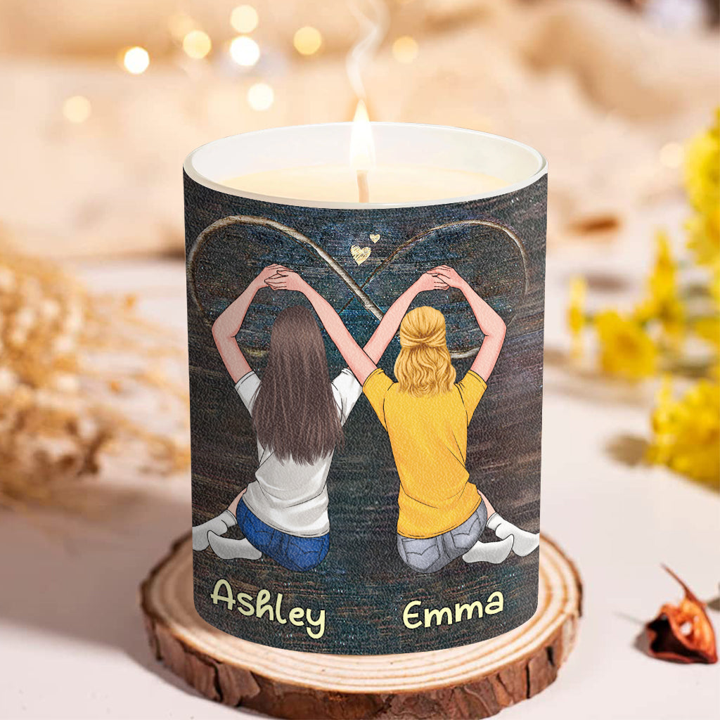 Our Friendship Is Like A Candle - Personalized Bestie Candle With Wooden Lid