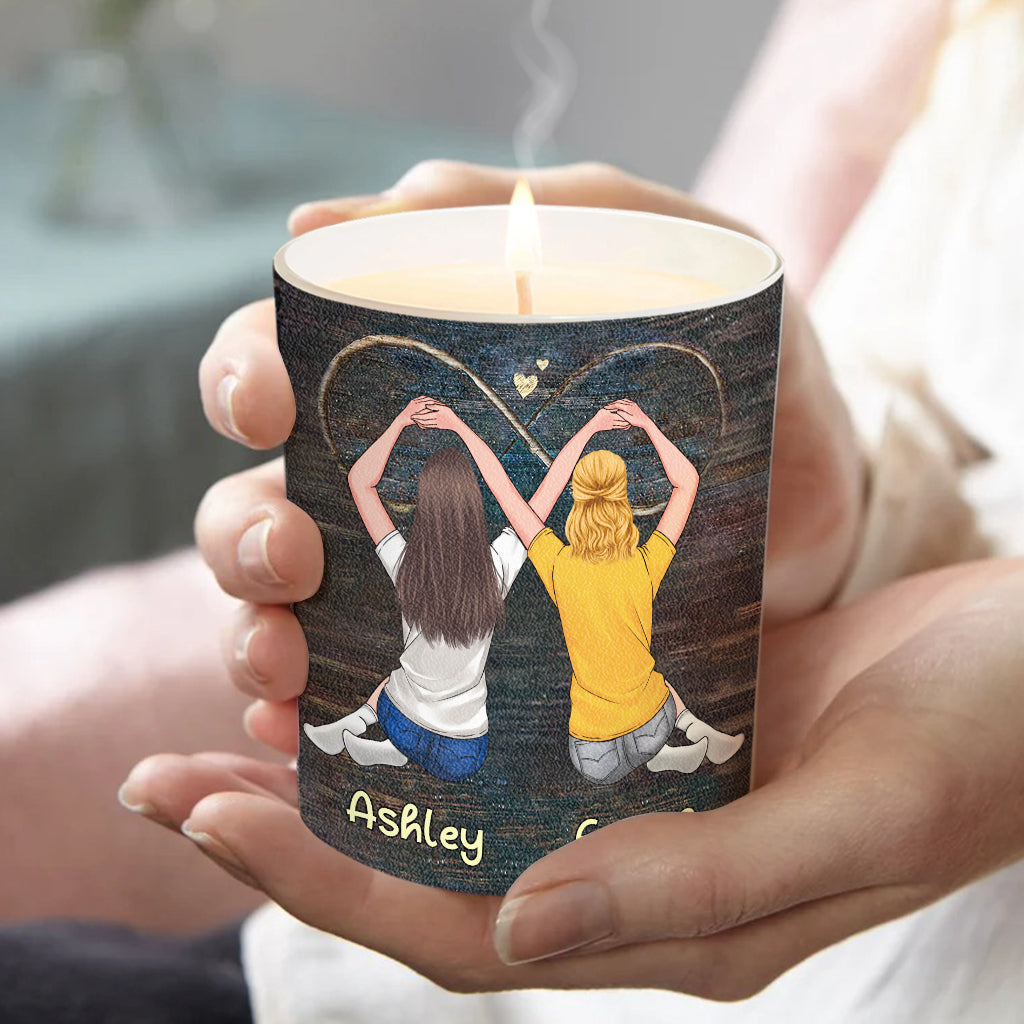 Our Friendship Is Like A Candle - Personalized Bestie Candle With Wooden Lid