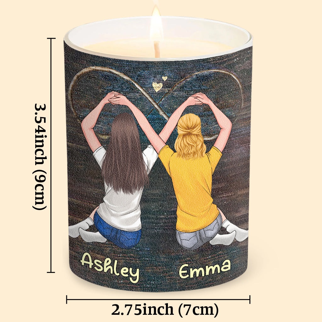 Our Friendship Is Like A Candle - Personalized Bestie Candle With Wooden Lid