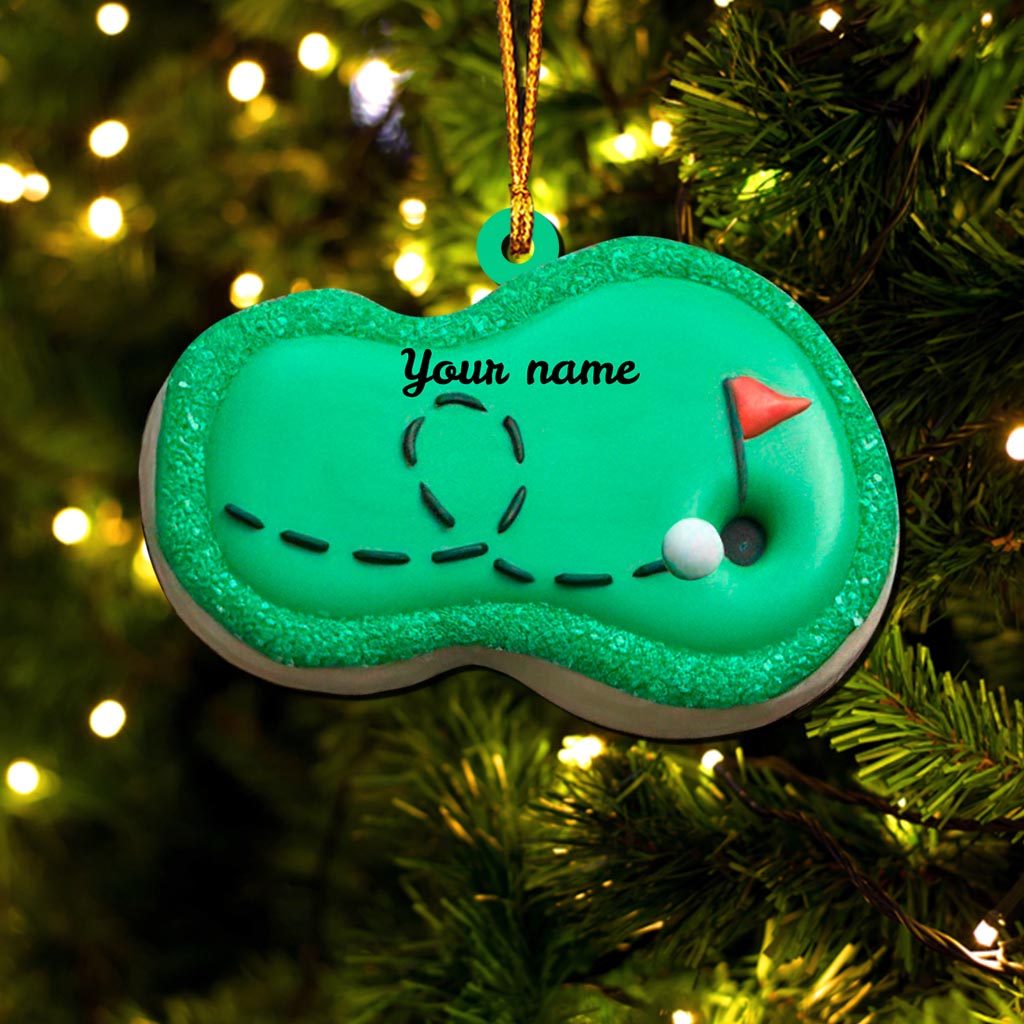 Golf Course - Personalized Christmas Golf Ornament (Printed On Both Sides)