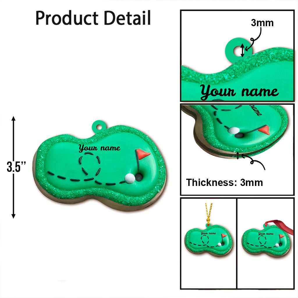 Golf Course - Personalized Christmas Golf Ornament (Printed On Both Sides)
