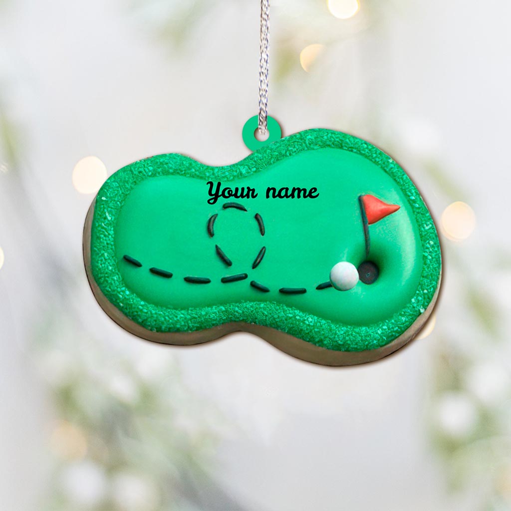 Golf Course - Personalized Christmas Golf Ornament (Printed On Both Sides)