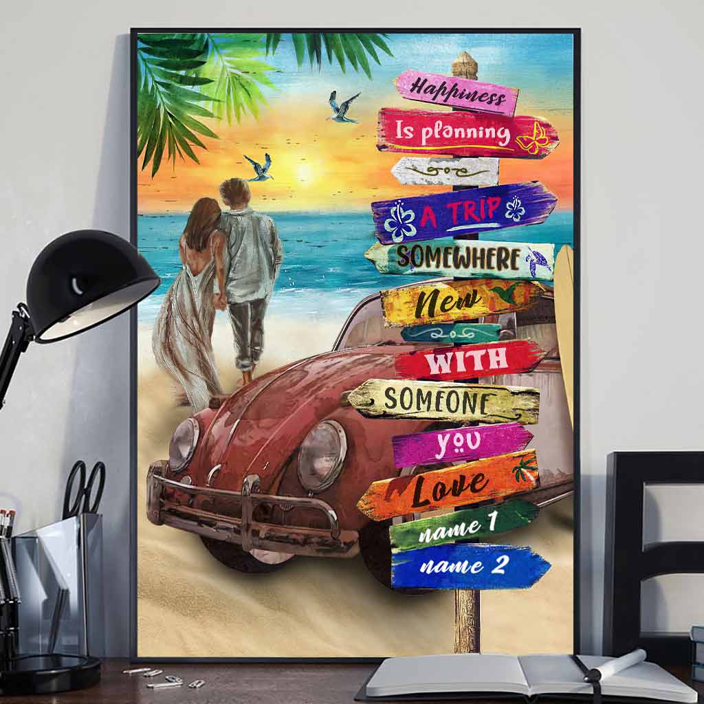 Happiness Is Planning A Trip Somewhere New - Camping Personalized Poster