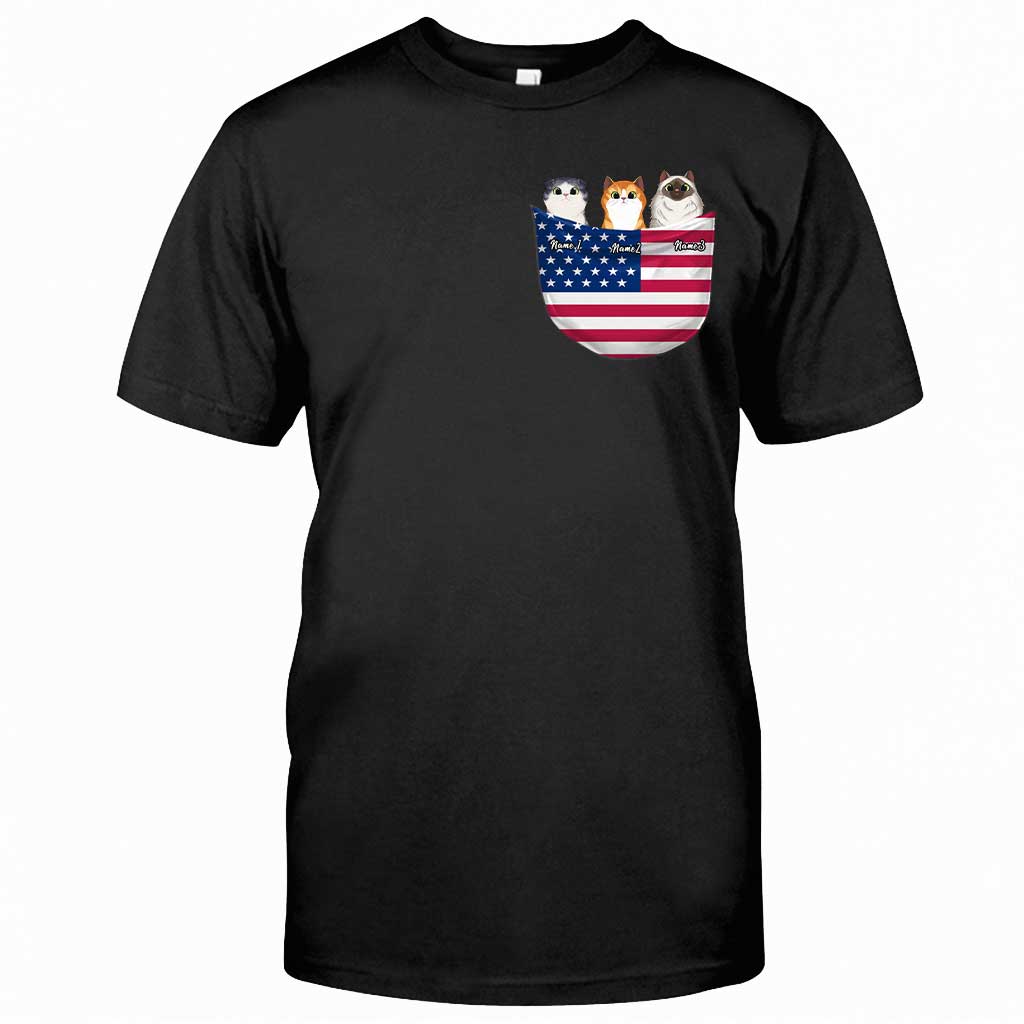 T-shirt et sweat à capuche personnalisés pour la fête nationale américaine du 4 juillet - Chat