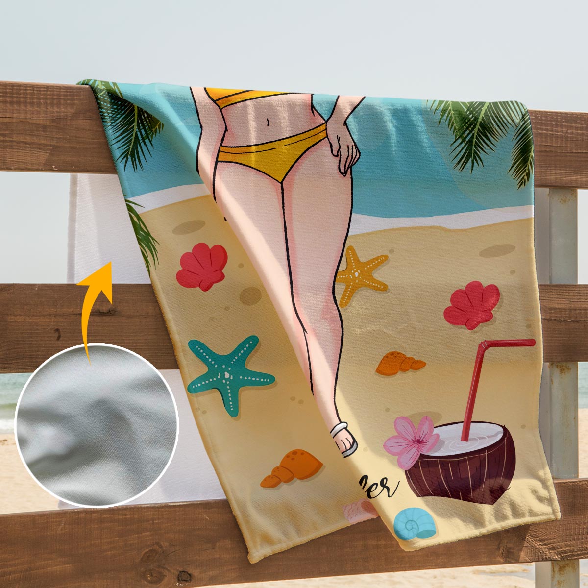 Salt In The Air Sand In My Hair - Personalized Sea Lover Beach Towel