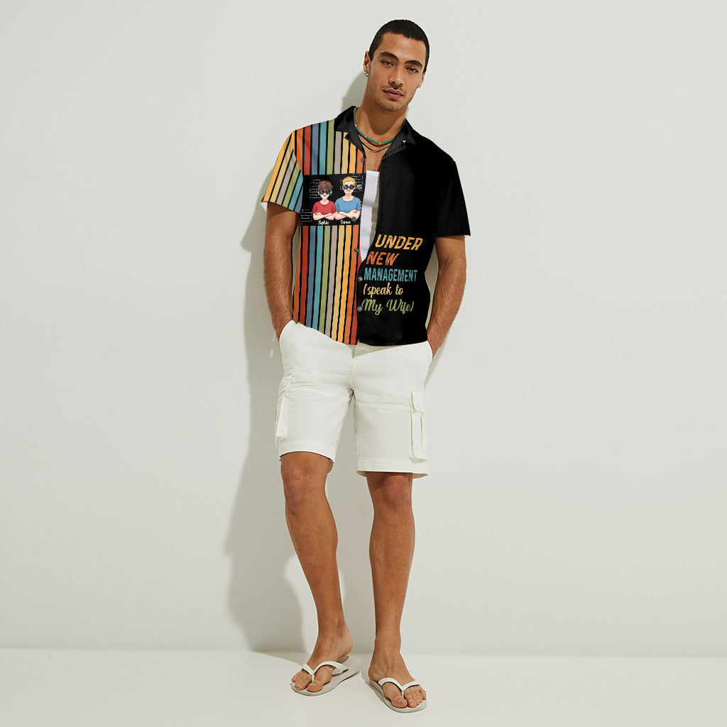Under New Management - Personalized Couple Hawaiian Shirt