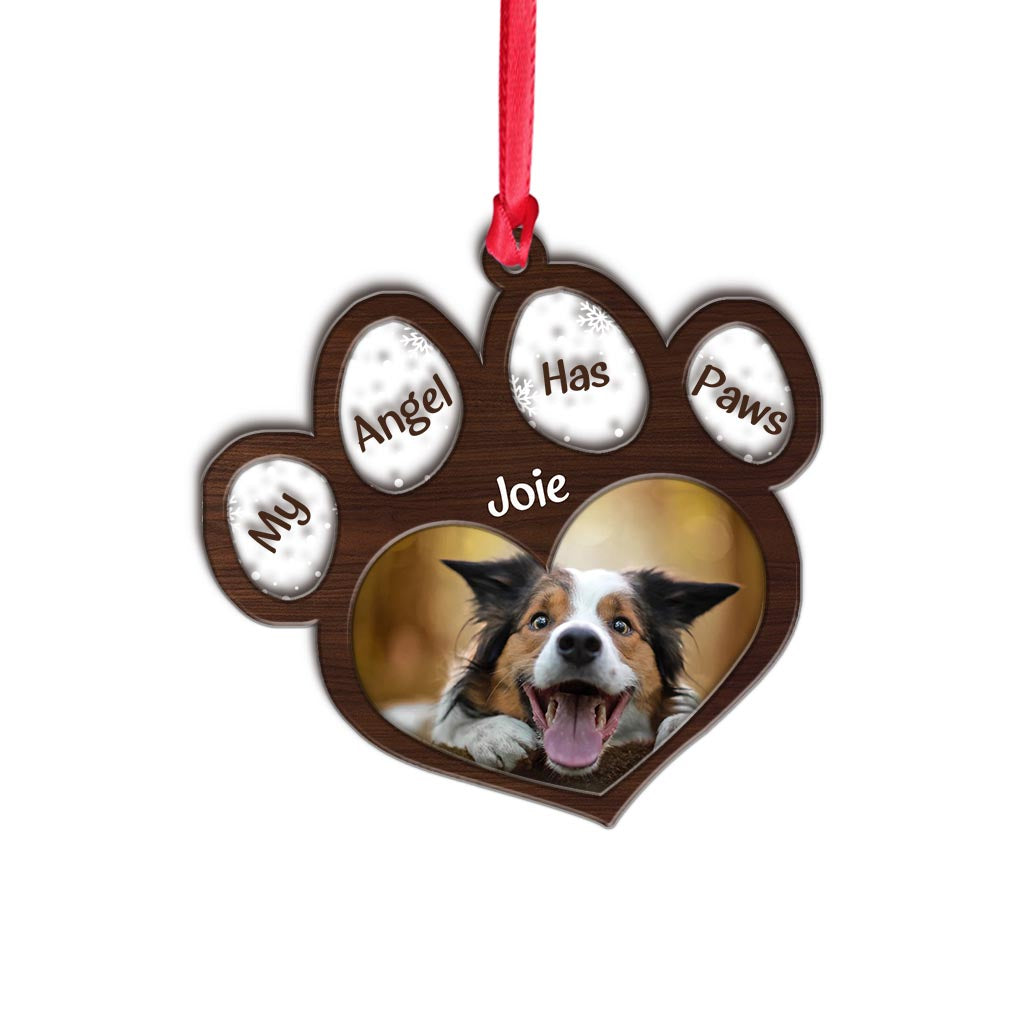 My Angel Has Paws - Personalized Christmas Dog Layers Mix Ornament