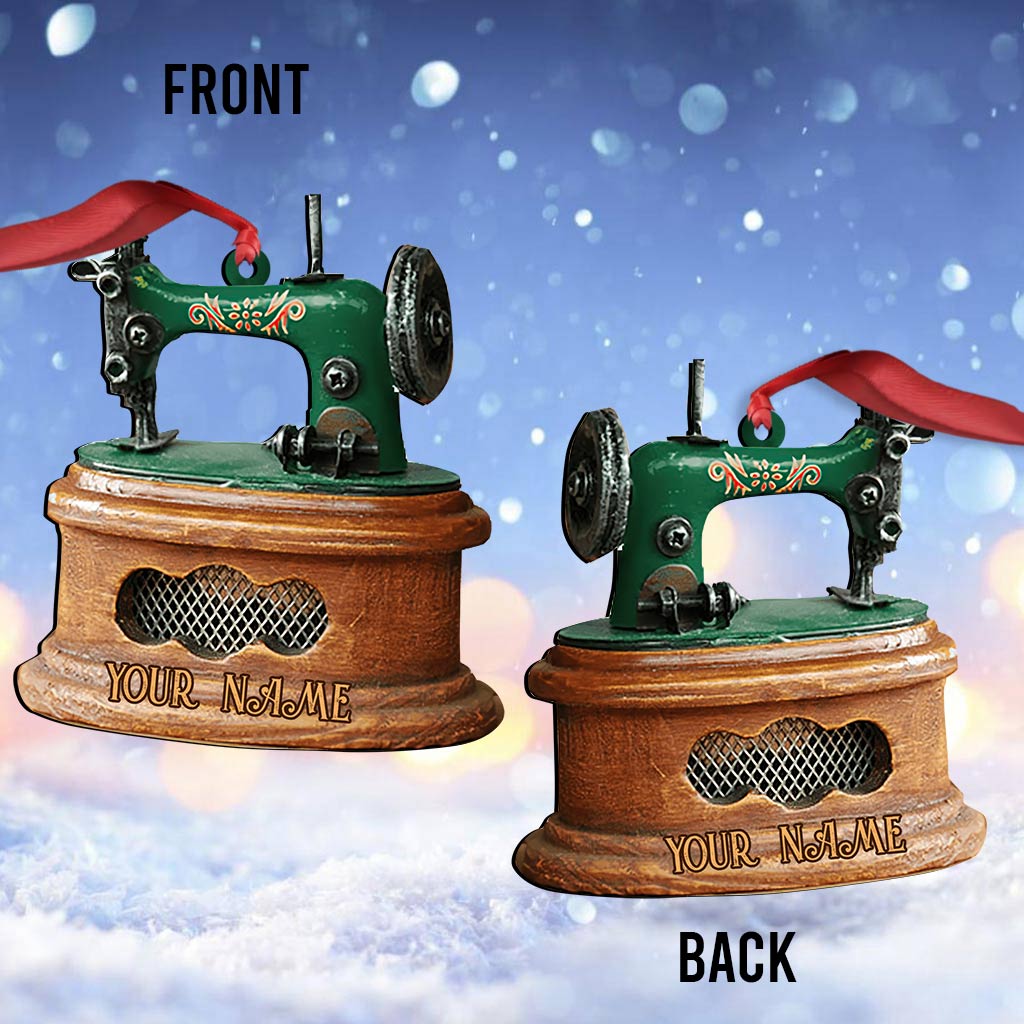 Sewing Machine Collection - Personalized Christmas Sewing Ornament (Printed On Both Sides)