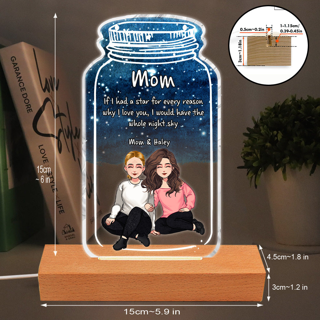 If I Had A Star - Personalized Mother's Day Mother Shaped Plaque Light Base
