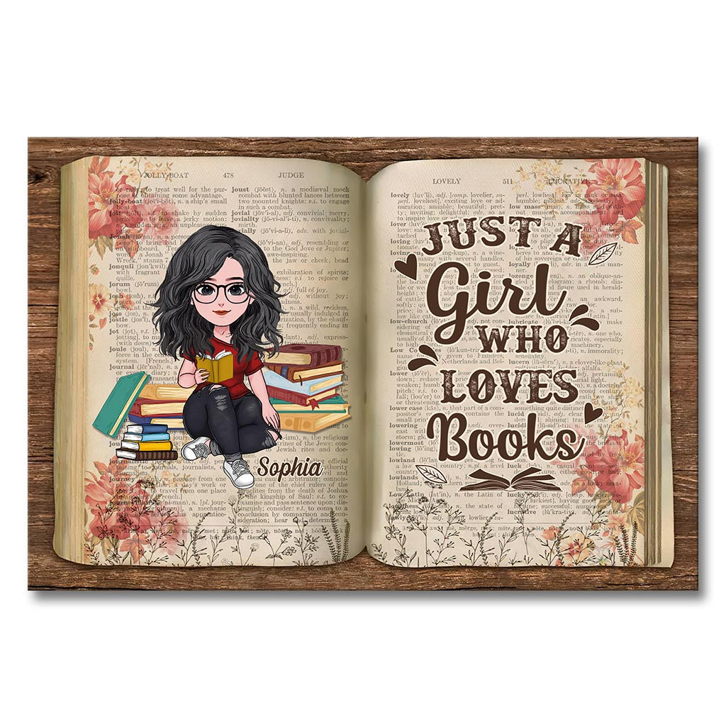 Une fille qui aime les livres - Toile et affiche personnalisées « Un livre pour toutes les occasions »