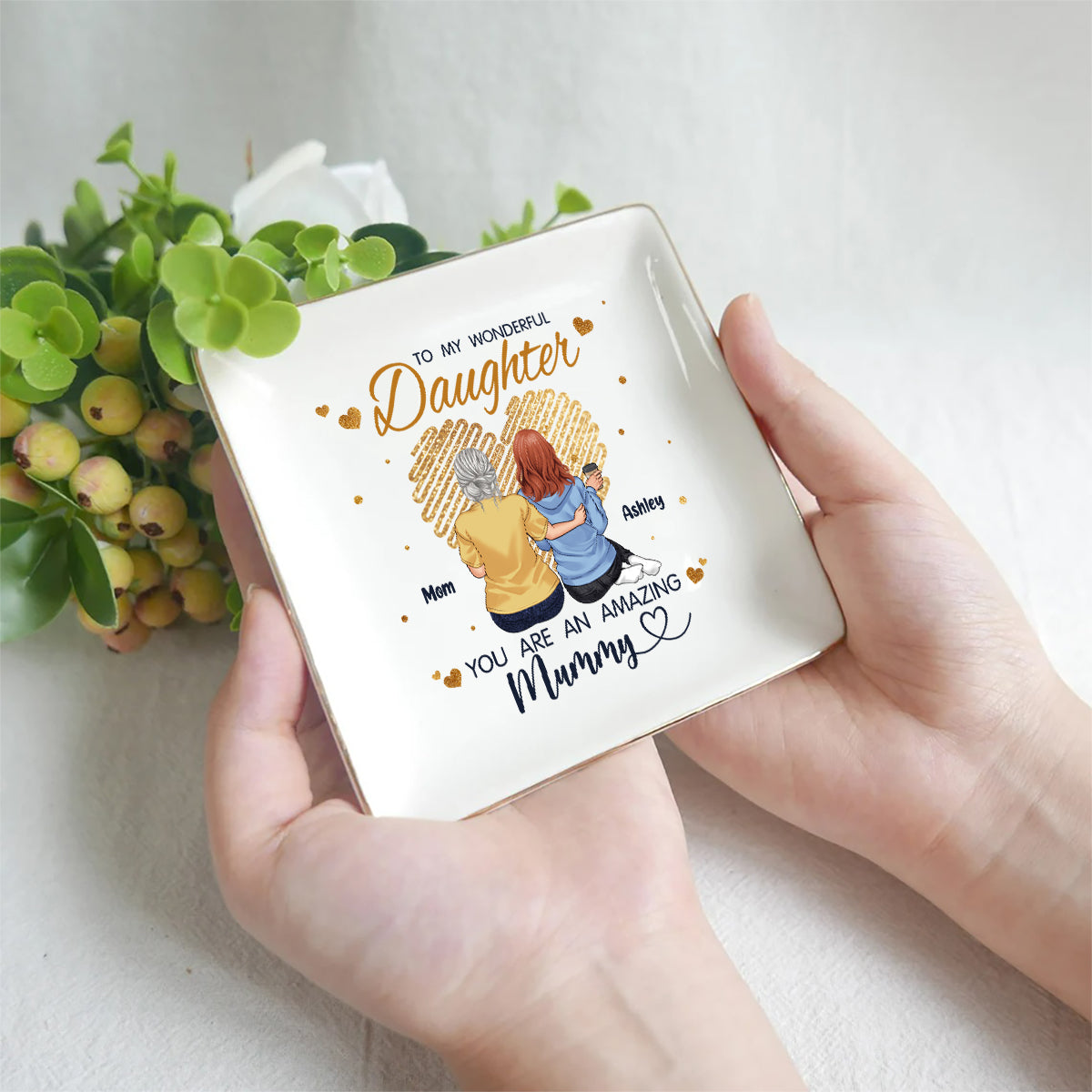 To My Granddaughter - Personalized Grandma Jewelry Dish