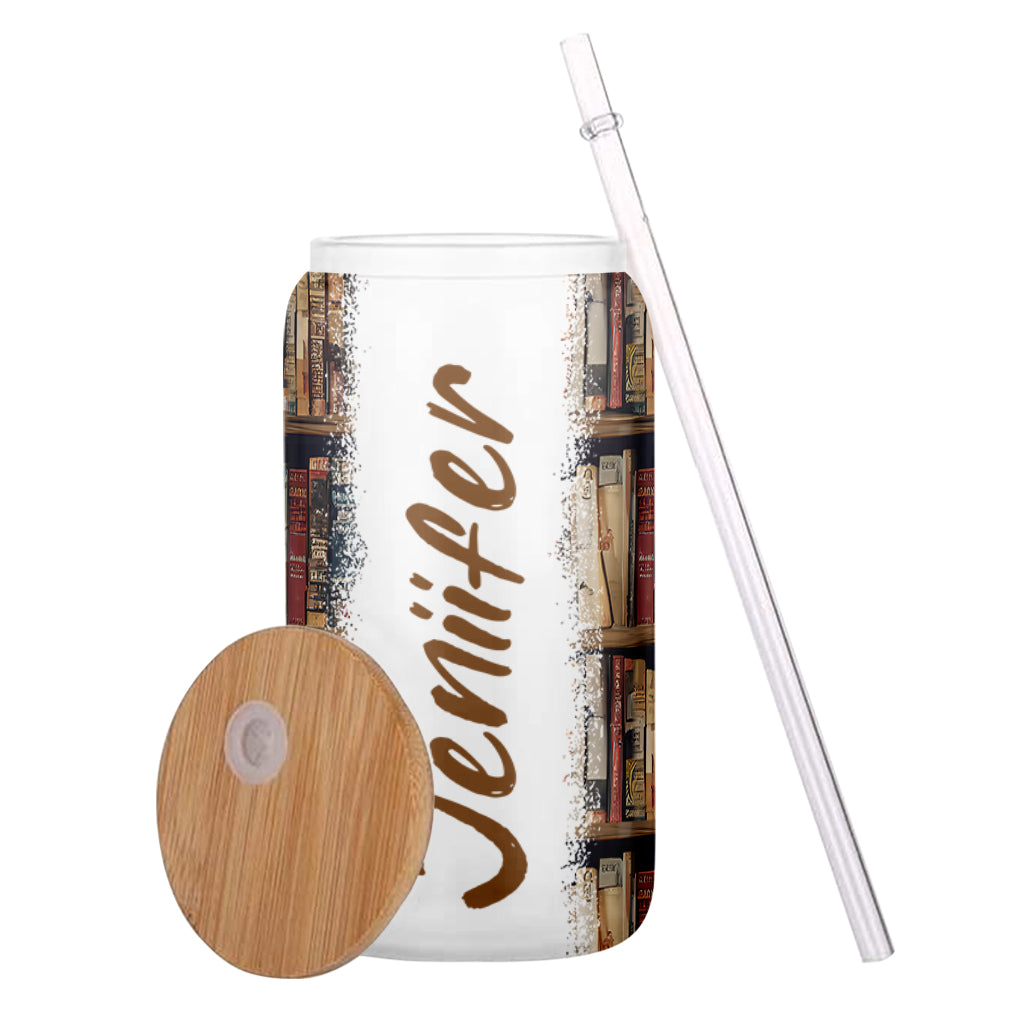 I Like My Book Spicy And My Coffee Icy - Personalized Book Can Glass