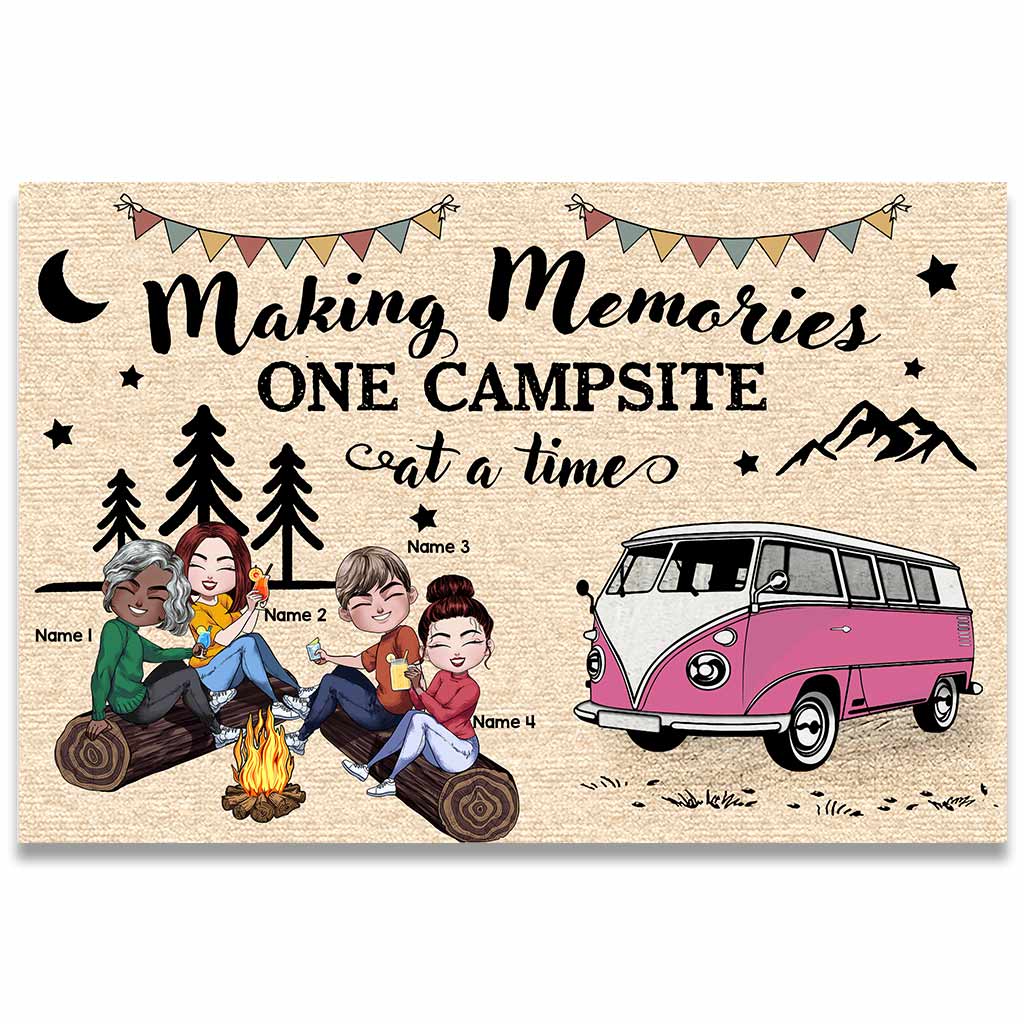Erinnerungen schaffen – Campingplatz für Campingplatz – personalisierte Camping-Fußmatte