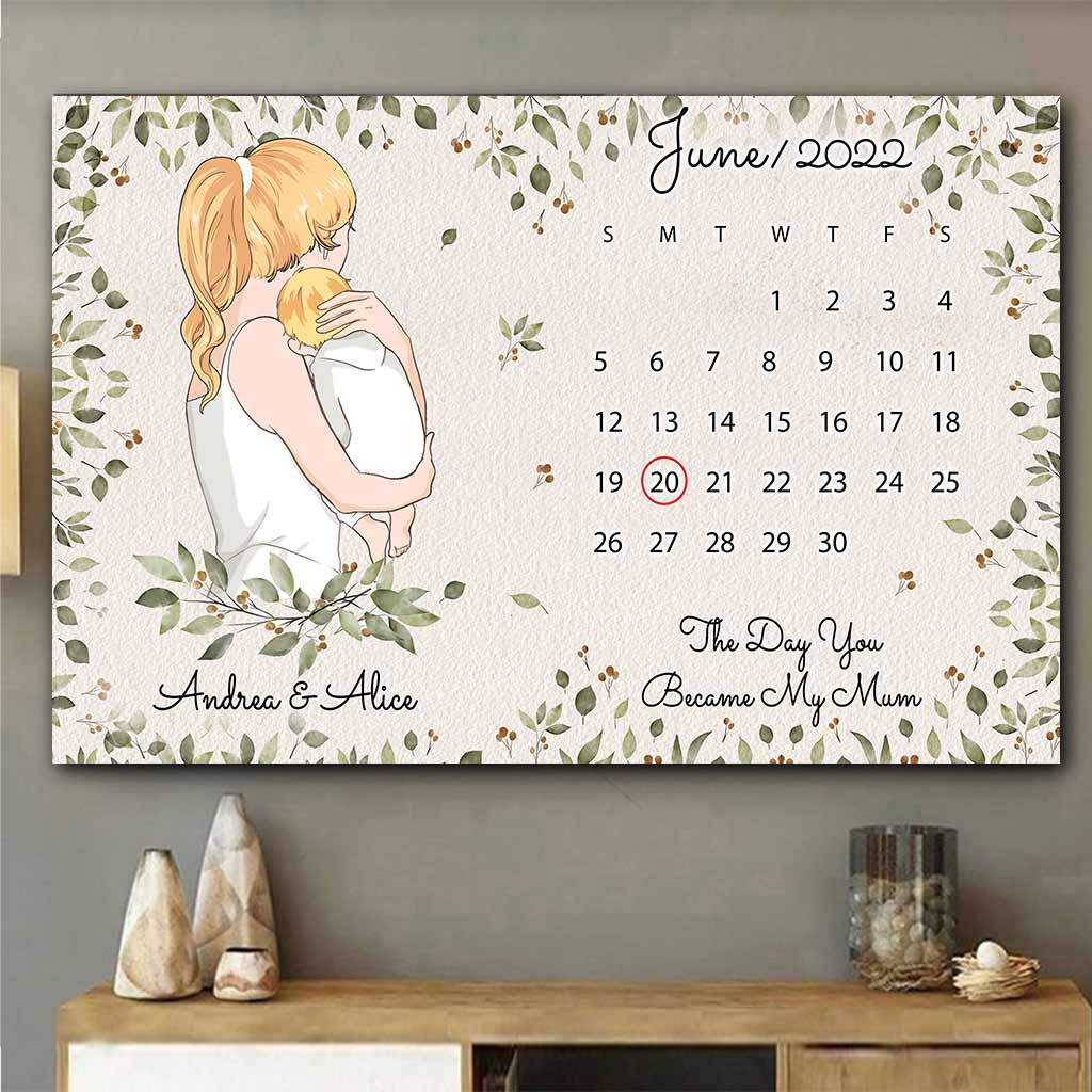 The Day You Became My Mum - Personalized Mother's Day Poster