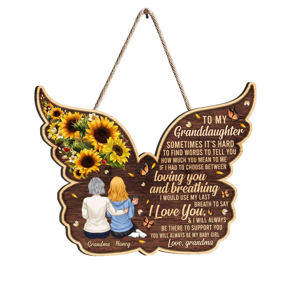 An meine Enkelin – Personalisiertes Muttertags-Holzschild für Oma