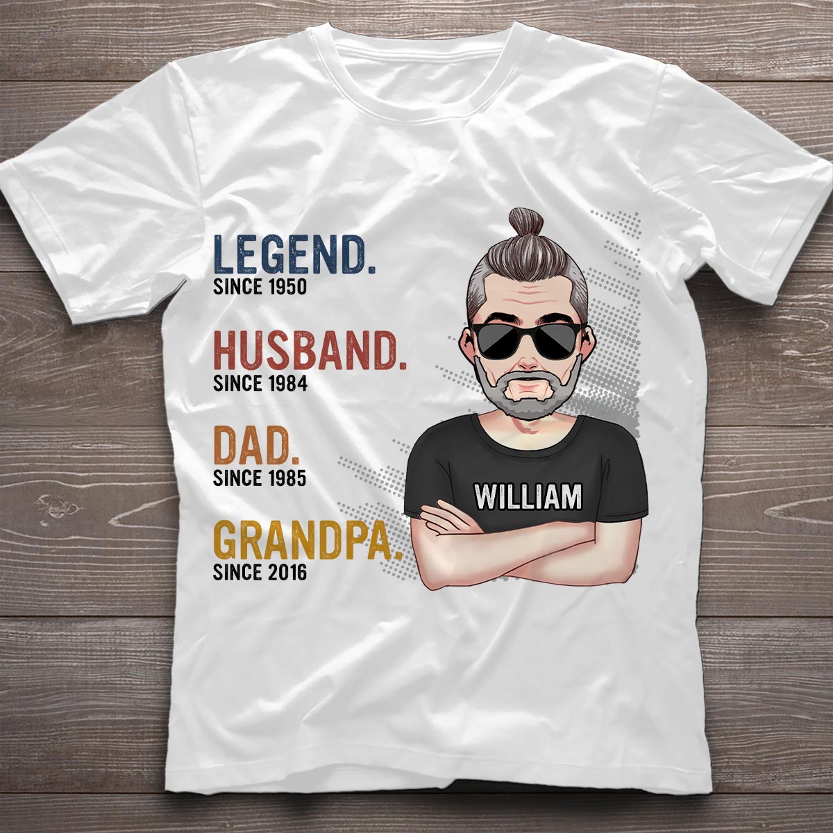 Legend Husband Dad Grandpa - Personalized Father T-shirt and Hoodie