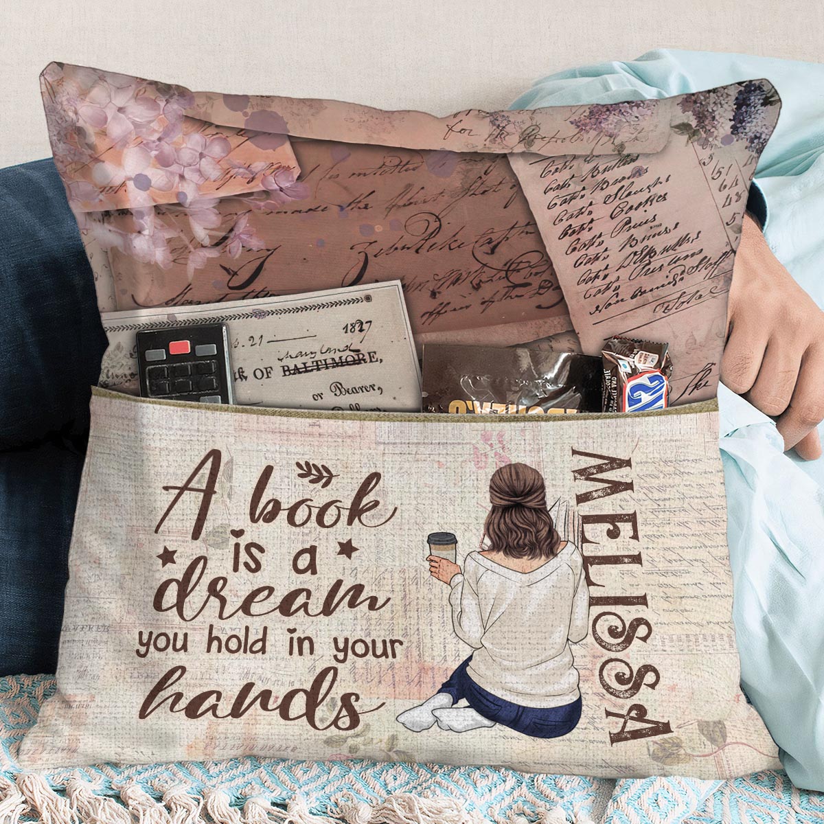 A Dream You Hold In Your Hands - Personalized Book Pocket Pillow