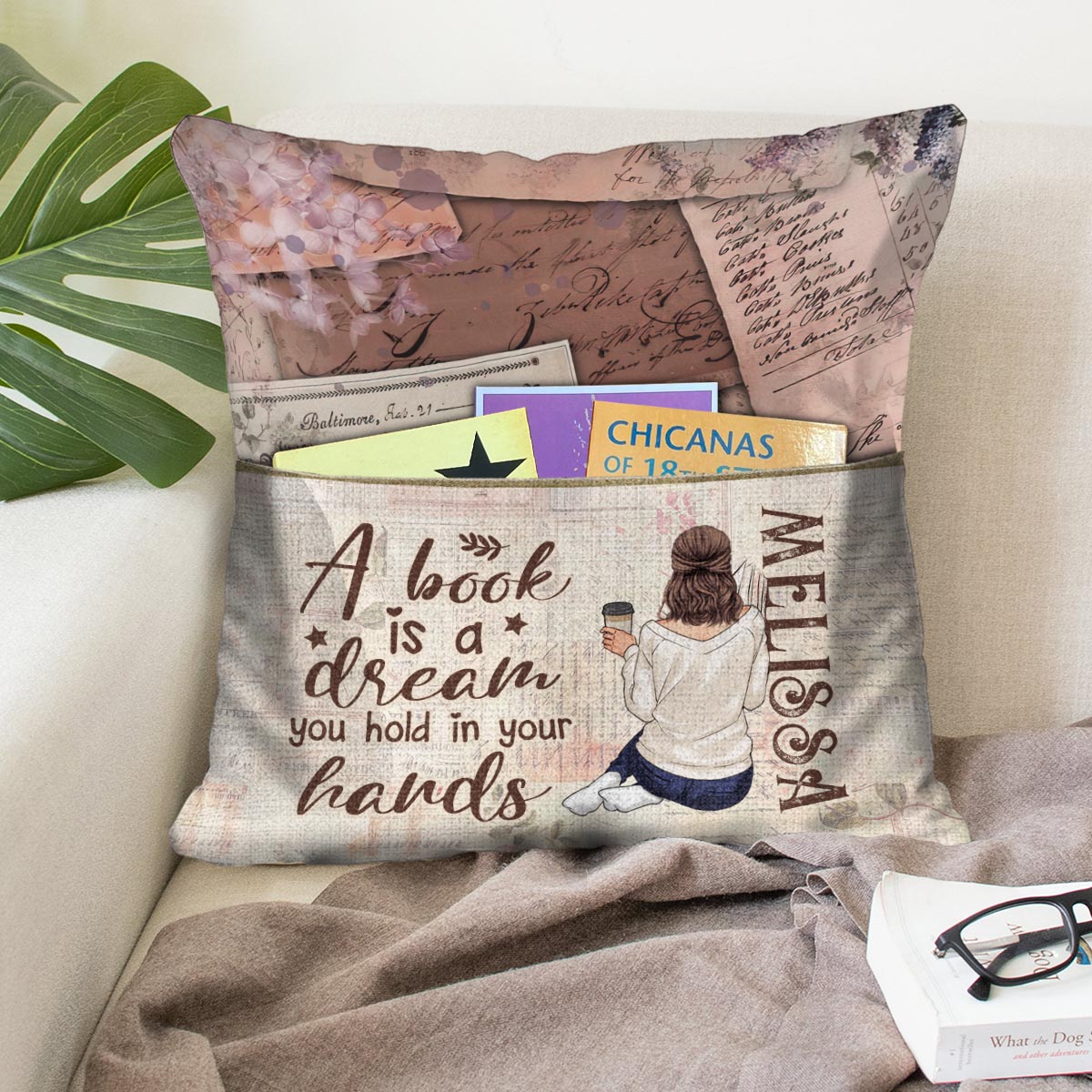 A Dream You Hold In Your Hands - Personalized Book Pocket Pillow