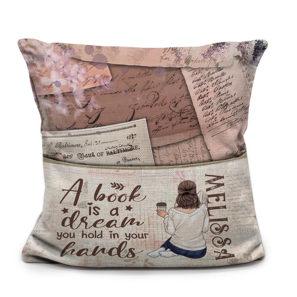 A Dream You Hold In Your Hands - Personalized Book Pocket Pillow