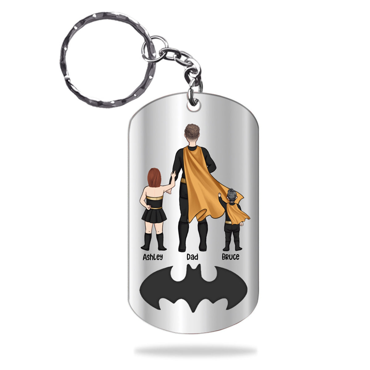 Dad To Us You Are Superhero - Personalized Father Stainless Steel Keychain