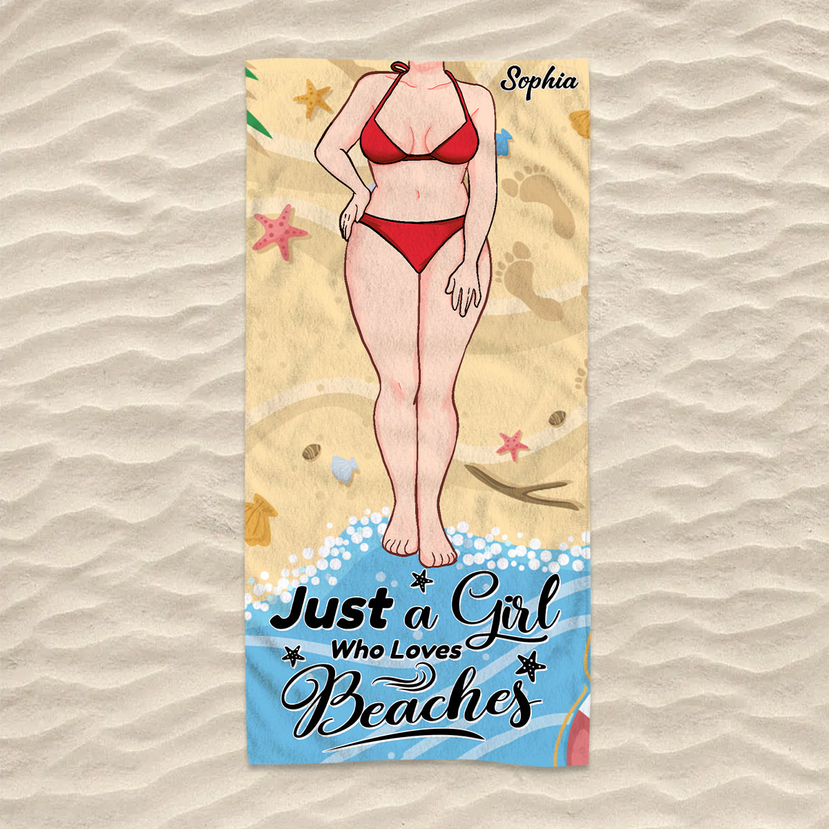 Salty Lil' Beach - Sea Lover gift for friend, sister, girlfriend, wife, mom - Personalized Beach Towel