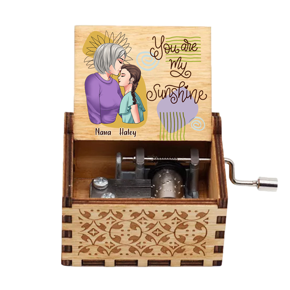 To My Granddaughter - Personalized Mother's Day Grandma Hand Crank Music Box