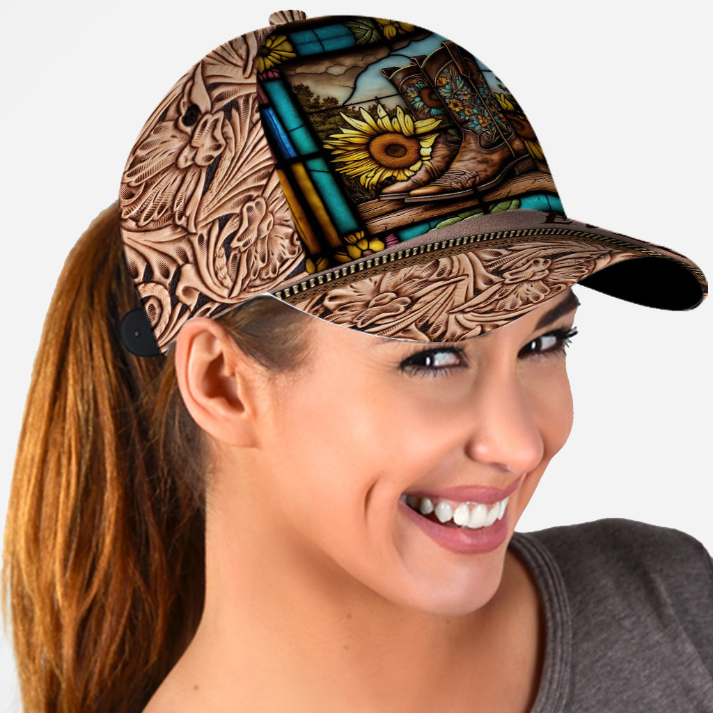 Vintage Country Boots Horses Lovers - Personalized Horse Classic Cap