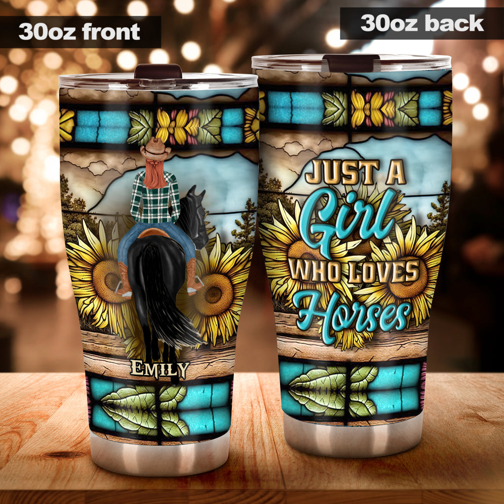 Just A Girl Who Loves Horses - Personalized Horse Tumbler