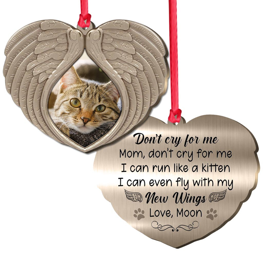 Weine nicht um mich – Personalisierter Weihnachtsschmuck mit Katze (beidseitig bedruckt)