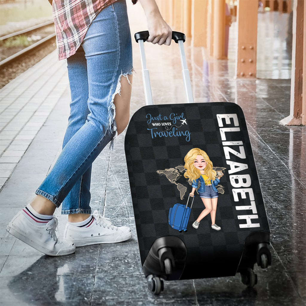 Just A Girl Who Loves Traveling - Personalized Travelling Luggage Cover